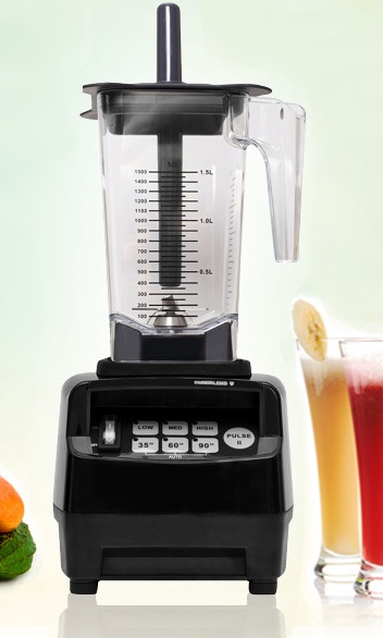 OmniBlend V blender with fresh fruit and juices